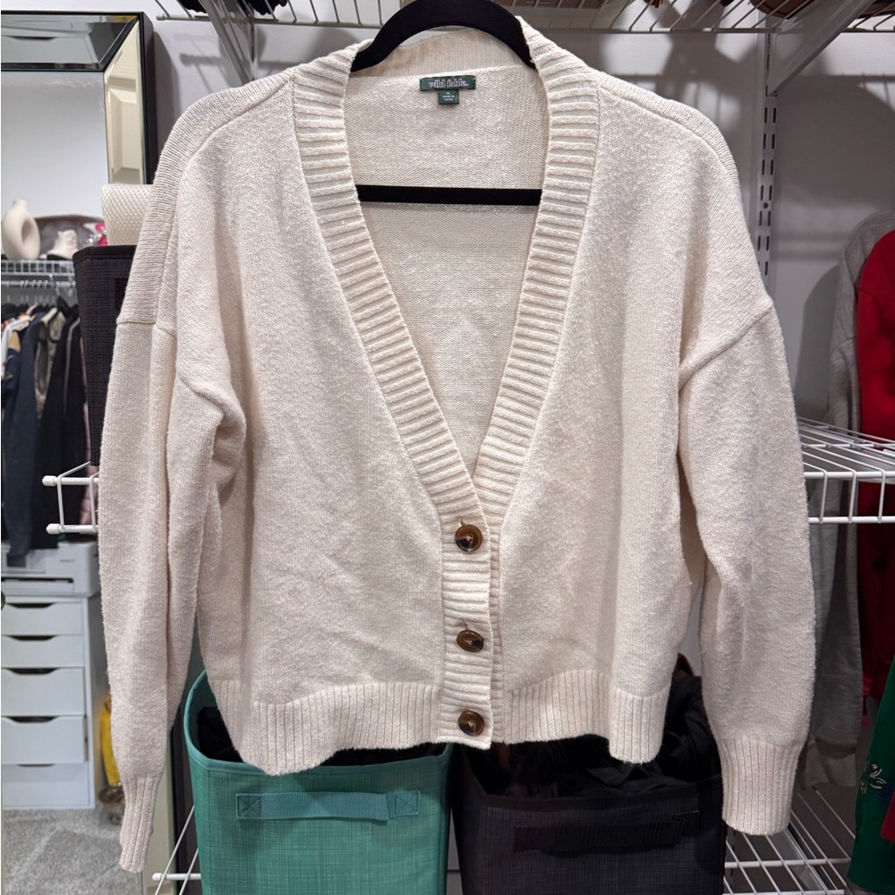 Wild Fable Off-White Button-Up Cardigan